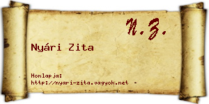 Nyári Zita névjegykártya
